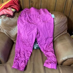 Hot pink nylon like joggers